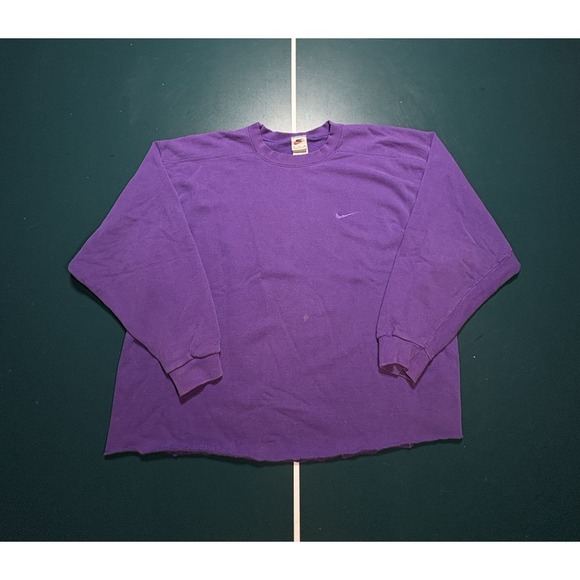 Vintage 90s Nike Purple Crewneck Sweatshirt Mens XL Faded Distressed Made In USA